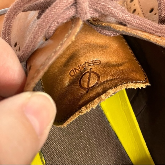 Cole Haan zero grand cognac leather wingtip shoes size 12 - Picture 5 of 7